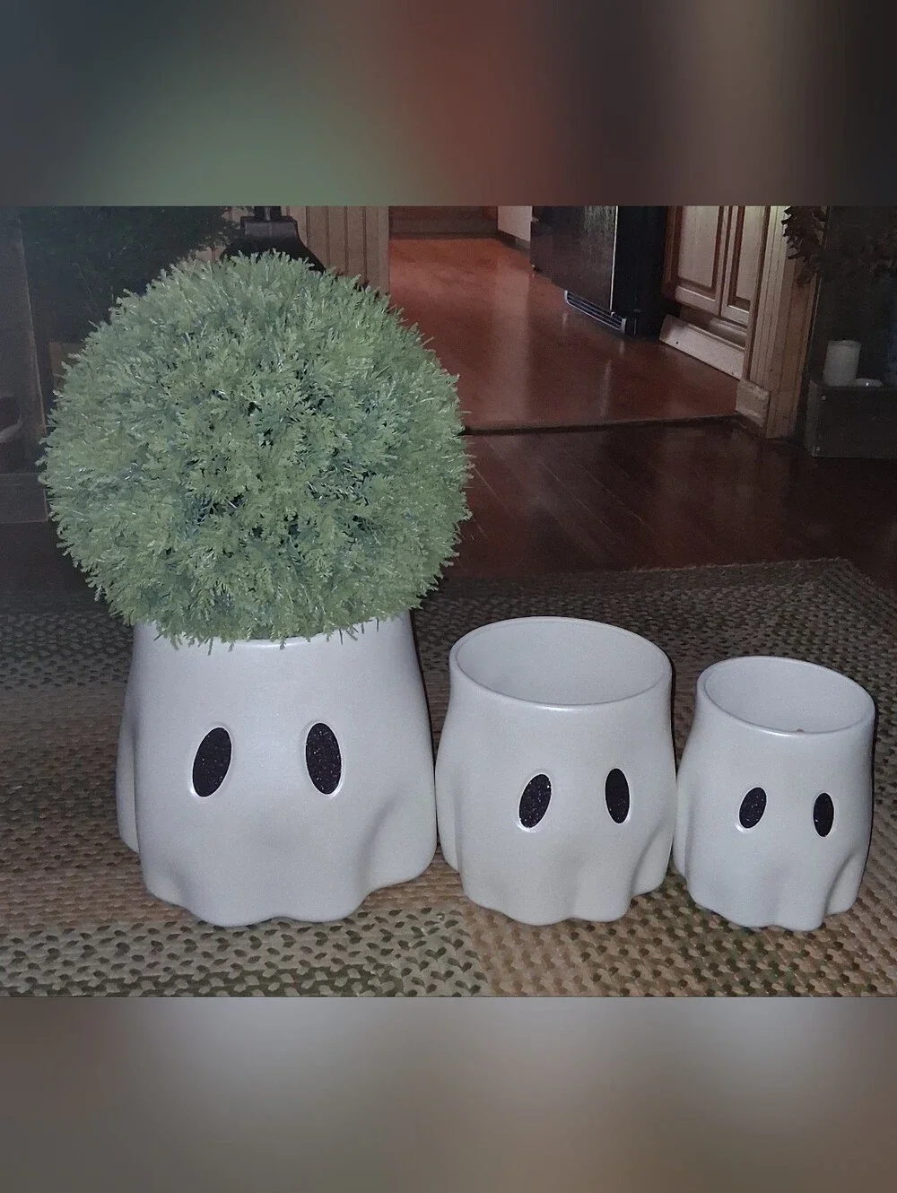 NWT Viral Dollar General Set Of 3 White Ghost Treat/Planters